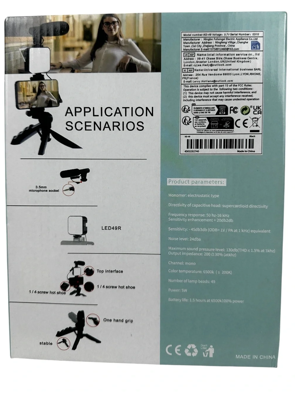 Video-Making Kit with LED Light and Microphone